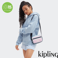 Kipling 藍粉撞色拼接雙層輕巧斜背包-SISKO