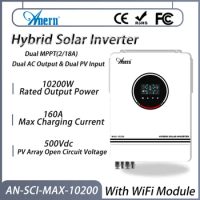 ANERN Hybrid Solar Inverter 10.2KW 8.2KW 48V Off Grid Inverter Dual MPPT Dual Input Output Charger 240V