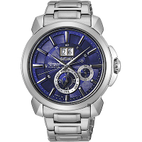 SEIKO 精工Premier人動電能萬年曆手錶 送禮首選-藍x銀色 (SNP161J1)_SK045