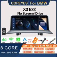 COREYES 10.25 Inch 4G+128G For BMW X3 E83 with iDrive Car Radio Android 12 Stereo Multimedia Video Player Carplay Android Auto
