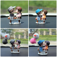 Pajangan dashboard mobil motif ornaments miniatur boneka couple Car