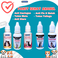Paket Sehat Kucing dan Anjing Obat Cacing, Diare, Tetes Mata, Tetes Telinga, Anti Flu dan Batuk obat