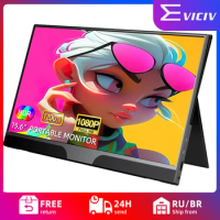 EVICIV Portable Monitor 15.6 Inch FHD 1080P USB C HDMI Gaming Computer Display with Dual Speakers External Screen for Laptop PC
