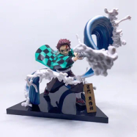 Anime Demon Slayer Kamado Tanjirou Rengoku Kyoujurou Water Wave Scene Statue PVC Action Figure Collectible Model Toy Boxed