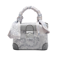 【巴黎精品】現貨+預購 手提包真皮肩背包(絲巾手把繡花盒子女包包p1av77)