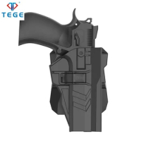 Tactical Pistol Holster with Paddle Attachment, Quick Release Gun Holster, CZ 75, SP-01