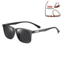 Vintage Sunglasses Men Polarized Minus TR90 Classic Pilot Sun Glasses Retro Driving UV400 Square Male