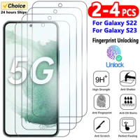 2-4PCS Tempered Glass For Samsung Galaxy S21 S22 S23 Plus Screen Protectors Fingerprint Unlocking For Galaxy S21 S20 FE Glass