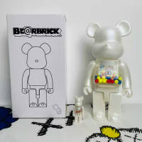 Bearbrick 400% 28cm white Chiaki teddy bear tide play hand-made building bear decoration living room store decoration gift doll