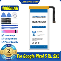 100% Original LOSONCOER NEW 4800mAh GTB1F Battery For Google Pixel 5 Mobile Phone Battery