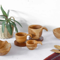 Cangkir mini thekku bahan kayu