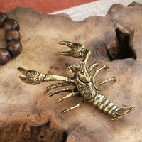 實心黃銅小龍蝦擺件 銅仿真大龍蝦銅龍蝦小龍蝦銅大蝦裝飾模型
