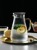 玻璃冷水壺家用可放冰箱涼水杯套裝耐高溫泡茶壺錘紋檸檬瓶大容量