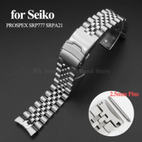 Solid Stainless Steel Watch Band 22mm for Seiko PROSPEX SRP777 SRPA21 Replace Bracelet 2.5mm Pins Curved End Sport Wrist Band