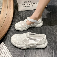 涼鞋女夏季新款仙女風時尚軟底透氣休閑漁夫鏤空小白鞋子女