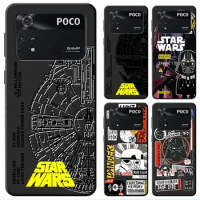 S-Stars W-Wars Phone Case for Poco X4 Pro 5G X3 NFC X4 GT C51 M4 Pro C40 F5 F1 M3 M5 F4 GT X5 X3 Pro Cases Matte Silicone Cover