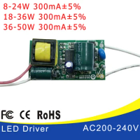 8-50W LED Lamp Driver Light Transformer Input AC175-265V Power Supply Adapter 280mA-300mA Current for LED Spot light Bulb Chip