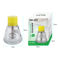 RELIFE RL-055 Glass Solvent Bottle Metal Suction Pipe Pressing Type Automatic Water Bottle Copper Core Alcohol Bottle