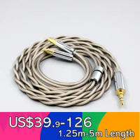 Type6 756 core 7n Litz OCC Silver Plate Earphone Cable For Audio Technica ATH-ADX5000 MSR7b 770H 990H A2DC LN007835