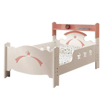 【WAKUHOME 瓦酷家具】兒童單層床-星空彩虹粉色(兒童床 單人床 床架)