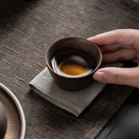 【TEA Dream】日式厚質感伊集院匠人鎏金品茗杯2入組(茶杯 柴燒杯)