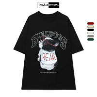 COD Áo Thun Nữ, Áo Phông Unisex By PEABOO Mã TN Bulldogs Chất Cotton Thoáng Mát Form Rộng Tay Lỡ Cho