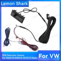 For VW RCD510 RNS510 RNS315 Car Radio RGB Rearview Camera Trunk Switch 26 pins Adapter Cable Parking Reverse Camera 11x5cm