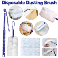 Adjustable Duster Disposable Dusting Brush Replacement Refills Duster Handle for Blinds Ceiling Fans Surface Dust Cleaning Tool
