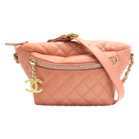 【二手名牌BRAND OFF】CHANEL 香奈兒 粉色 羊皮 腰包 AS1272