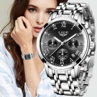 LIGE Watch Women Watches Top Brand Luxury Set Waterproof Quartz Watch Women Ladies Watch Gifts Clock Sport Watch Reloj Mujer