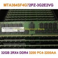 1PCS For MT RAM 32G 32GB 2RX4 DDR4 3200 PC4-3200AA RECC Server Memory MTA364SF4G72PZ-3G2E2VG