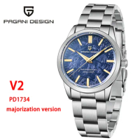 PAGANI DESIGN TMI VH31 Movement Quartz Wristwatches Sapphire Glass luxury Brand mens watch PD1734 V2 Waterproof Men Wrist Watch
