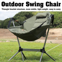 Camping Rocking Chair Outdoor Lounge Chairs Portable Camping Chair Recliner Angle Adjustable Aluminum Alloy Folding Chair