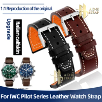 Premium Italian calfskin strap For IWC Pilot Series Mark 17/18 Little Prince Portugieser Cowhide Leather Watch Strap 20MM 21MM
