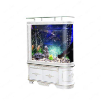 Glass Aquarium Medium and Large 1.2 M U-Shaped Living Room Fish Tank Bar Ecological Landscape Floor Fish Tank