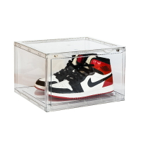 鞋櫃 鞋盒 透明鞋盒 鞋子收納盒 亞克力透明鞋盒AJ球鞋收納展示盒磁吸側開抽屜式網紅禮品塑料鞋墻【MJ21839】
