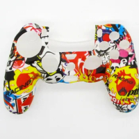 By DHL Or FedEx 200pcs/lot Silicone Graffiti Protective Skin Cover Case For Sony PS4 PS4 Pro Slim Controller
