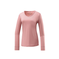 【Mountneer 山林】女V領遠紅外線保暖衣-粉紅-32K66-31(t恤/女裝/上衣/休閒上衣)