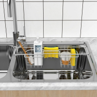 不銹鋼水槽瀝水架廚房水池瀝水籃多功能收納置物碗碟濾水架