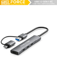 4-Port USB-C Hub With USB C Data Transfer Only Compatible with 2021 MacBook Pro M1 Pro &amp; Max, 2020 MacBook Air/Pro iPad Pro 2019
