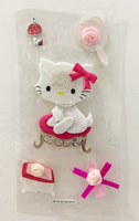【震撼精品百貨】寵物貓_Charmmy Kitty~三麗鷗 寵物貓立體貼紙-玫瑰#62253