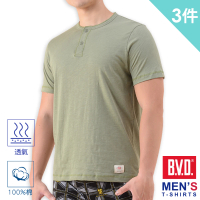 BVD 3件組竹節棉短袖開襟男衫BD16222(純棉型男款男上衣)