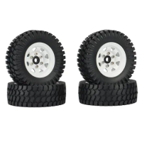 4PCS 1.55 Metal Beadlock Wheel Rim Tire Set for 1/10 RC Crawler Car Axial Jr 90069 D90 TF2 Tamiya CC01 LC70 MST,1