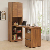 【WAKUHOME 瓦酷家具】Ari工業風木心板5尺L型組合書桌櫃A005-240