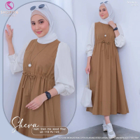 [ORIGINAL SHOFIYA] MIDI DRESS LD 110 BAHAN LINEN MIX WOOD SHEVA MIDI DRESS