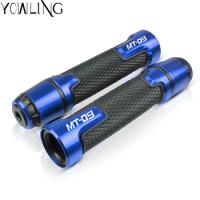 7/8'' Motorcycle knobs Anti-Skid Handle ends Grips Bar Hand Handlebar For Yamaha MT-09 MT09 MT 09 Tracer 2015-2018 with logo