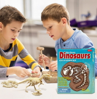 模擬拼接侏羅紀恐龍骨架考古挖掘恐龍模型