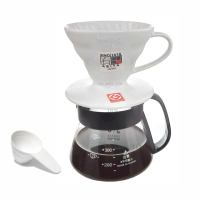 【HARIO】V60 1-2人份有田燒陶瓷濾杯+台玻 syg耐熱玻璃咖啡壺360ml