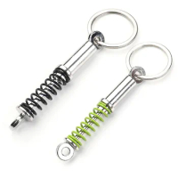 Spring Car Tuning Part Universal Shock Absorber Keychain Keyring Adjustable Alloy Key Ring For Car Coilover Suspension Key Chain