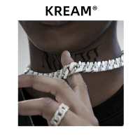 KREAM 原創 啞光拉絲拼接陶瓷古巴項鏈男嘻哈女同款鎖骨鏈 cuban
